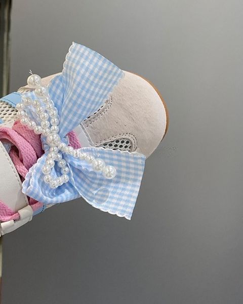 Кросівки для дівчинки на липучці з бантиками Блакитний 26 16.2см 19054 фото