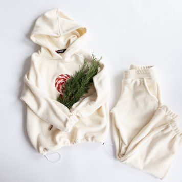 Костюм утеплений плюшевий Новорічний Alwair Kids Бежевий 80см 81025 фото