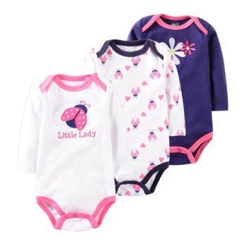 Набор боди детских Baby 3 штуки Темно-рожевий 3м 8862 фото