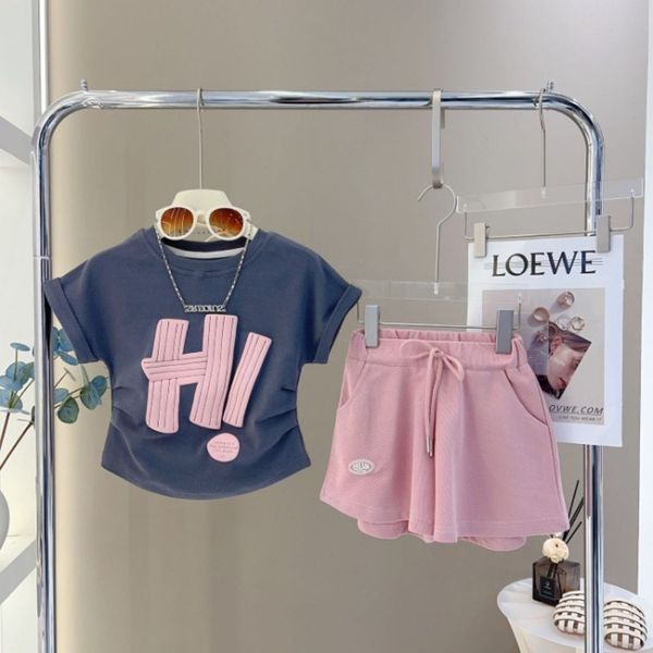 Костюм для дівчинки HI футболка з шортами Коричневий 150см 34567 фото