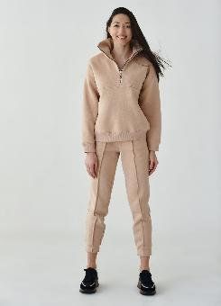 , Beige, XS-S, Трикотаж трехнитка, Зима