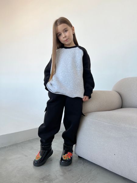 Костюм дитячий класичний зі штанами карго Alwair Kids Сірий 140см 34365 фото