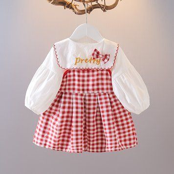 Костюм дитячий в клітинку Pretty Червоно-білий 90см 13430 фото