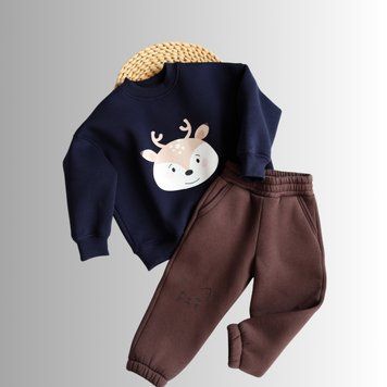 Костюм утленеий з оленятком Alwair kids Синій 104см 81047 фото