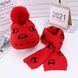 Шапка детская с шарфом в букву D (Красный 46-50см ) 12672 фото