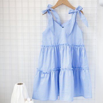 Літній сарафан в клітинку для дівчинки Breeze Alwair Kids Блакитний 140см 81140 фото