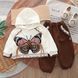 Костюм для дівчинки штани та худі з метеликом Коричневий 80см 34634 фото 1