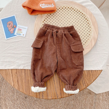 Штаны детские вельветовые утепленные с карманами ZYTZ Kids Коричневий 110см 12965 фото
