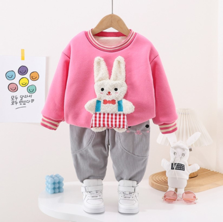 Костюм детский двойка теплый с мультяшным зверьком MMK Kids