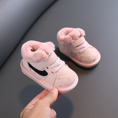 Угги детские теплые с принтом Baby