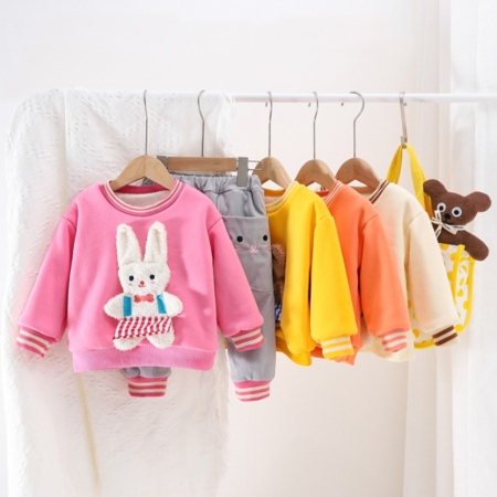 Костюм детский двойка теплый с мультяшным зверьком MMK Kids